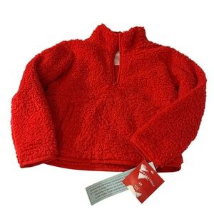 Wondershop Red Sherpa Pullover Sweatshirt XS Unisex